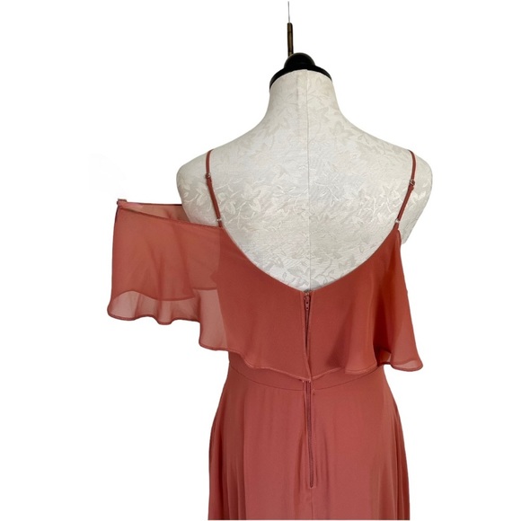 Birdy Grey Jane Convertable Bridesmaids Dress Chiffon in Terracotta Size Medium - Picture 10 of 16